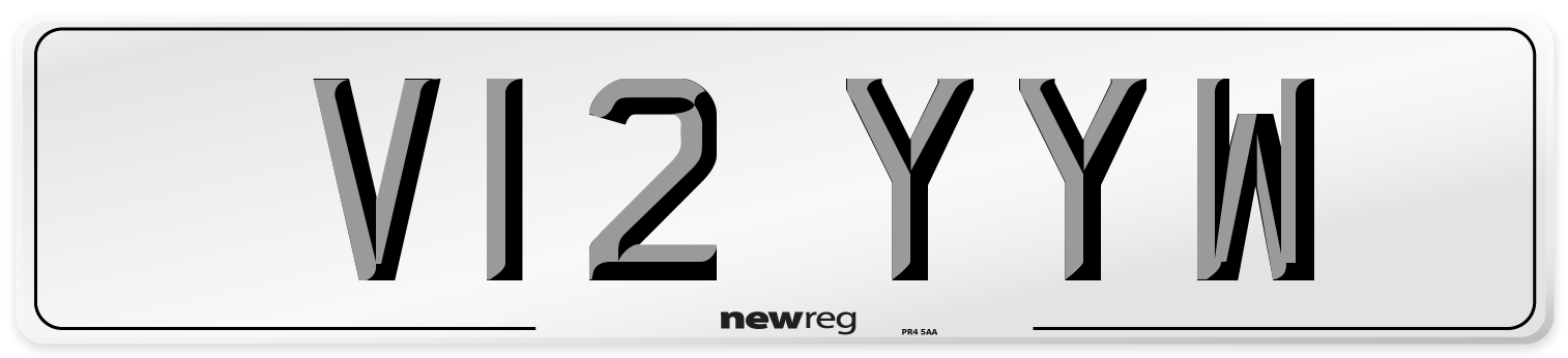 V12 YYW Number Plate from New Reg